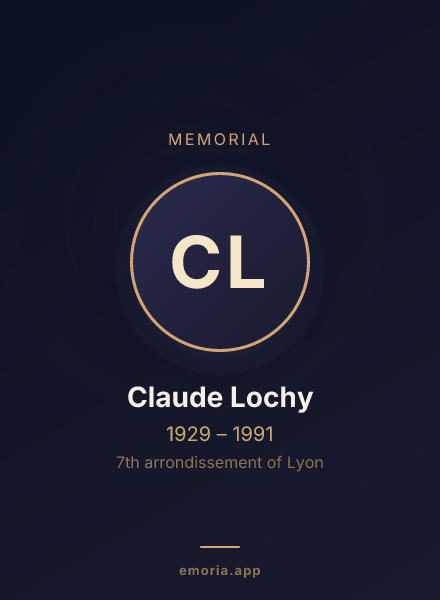 Memorial portrait of Claude Lochy