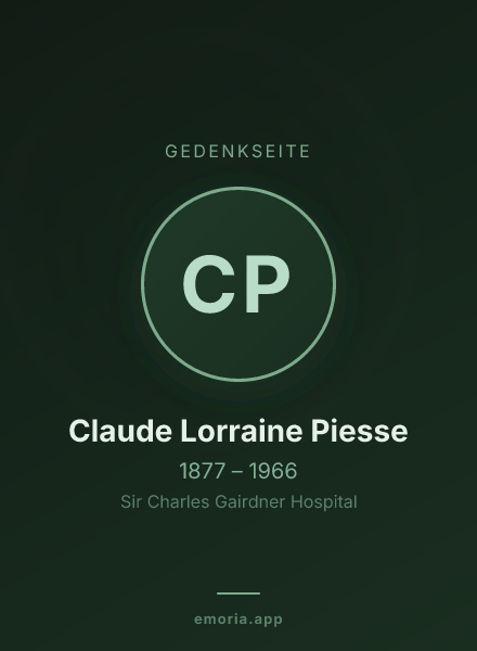 Gedenkportrait von Claude Lorraine Piesse