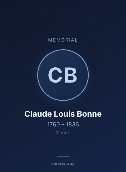 Memorial portrait of Claude Louis Bonne
