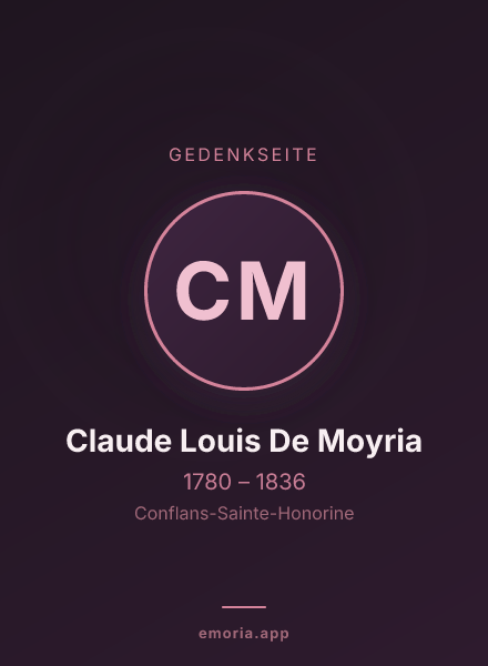 Gedenkportrait von Claude Louis De Moyria