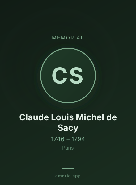 Memorial portrait of Claude Louis Michel de Sacy