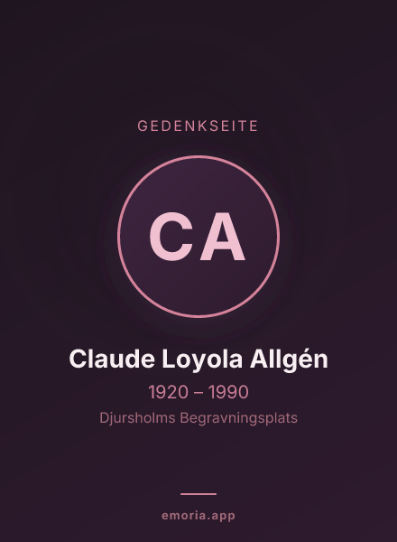 Gedenkportrait von Claude Loyola Allgén