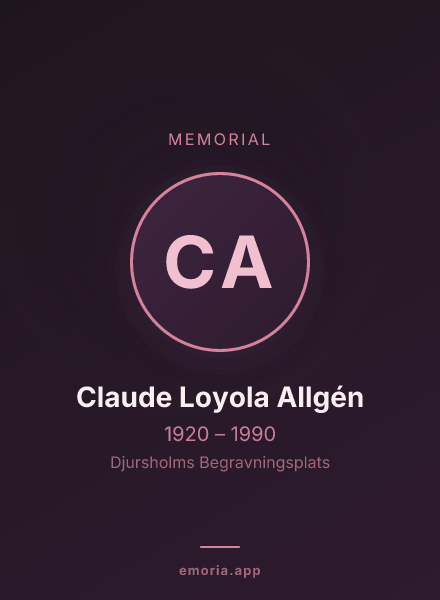 Memorial portrait of Claude Loyola Allgén