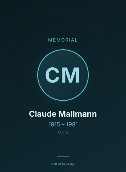 Memorial portrait of Claude Mallmann