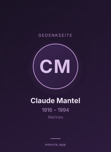 Gedenkportrait von Claude Mantel