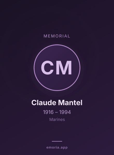 Memorial portrait of Claude Mantel