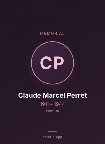 Memorial portrait of Claude Marcel Perret