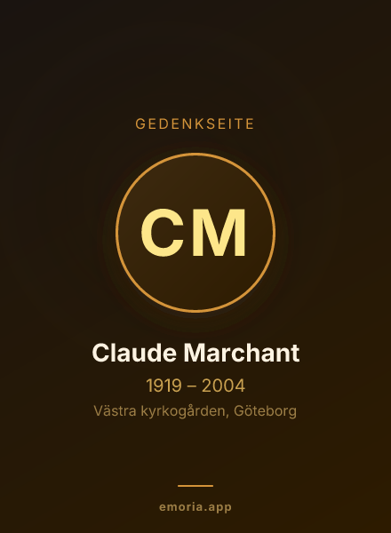 Gedenkportrait von Claude Marchant