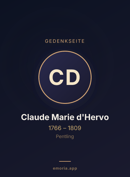 Gedenkportrait von Claude Marie d'Hervo