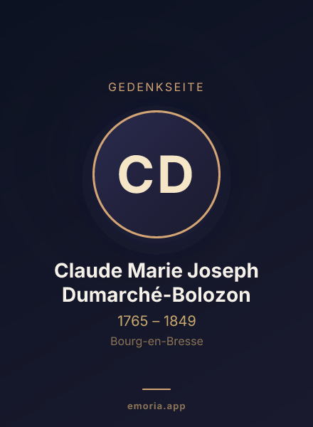 Gedenkportrait von Claude Marie Joseph Dumarché-Bolozon