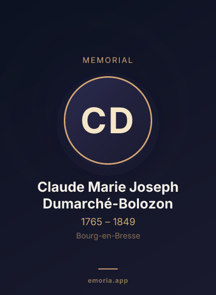 Memorial portrait of Claude Marie Joseph Dumarché-Bolozon