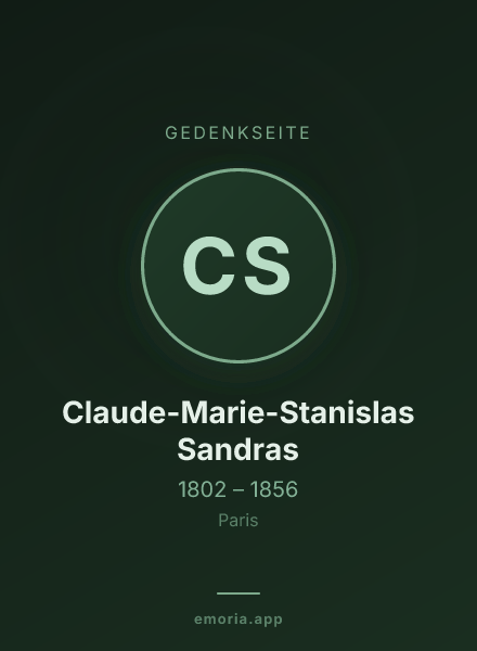Gedenkportrait von Claude-Marie-Stanislas Sandras