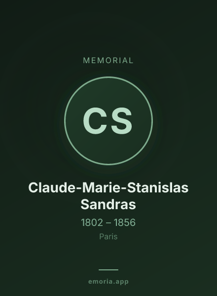 Memorial portrait of Claude-Marie-Stanislas Sandras