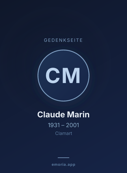 Gedenkportrait von Claude Marin