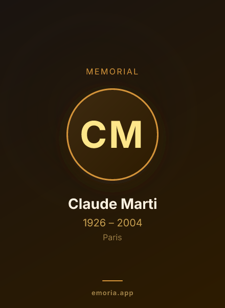 Memorial portrait of Claude Marti