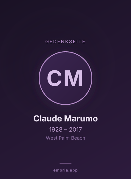 Gedenkportrait von Claude Marumo