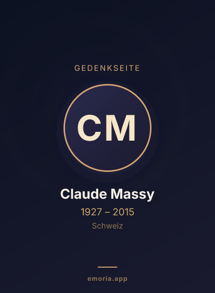 Gedenkportrait von Claude Massy