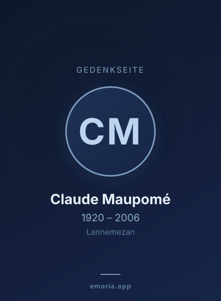 Gedenkportrait von Claude Maupomé