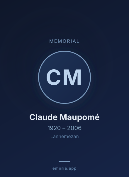Memorial portrait of Claude Maupomé