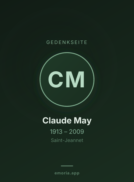 Gedenkportrait von Claude May