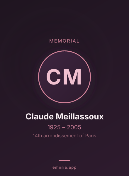 Memorial portrait of Claude Meillassoux