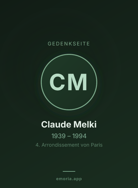 Gedenkportrait von Claude Melki