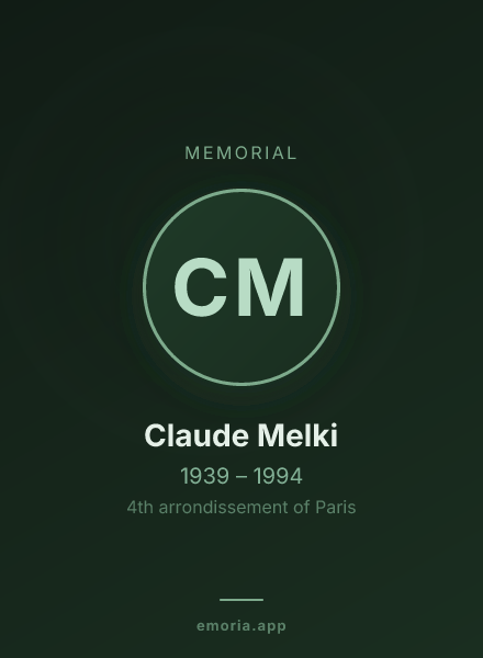 Memorial portrait of Claude Melki
