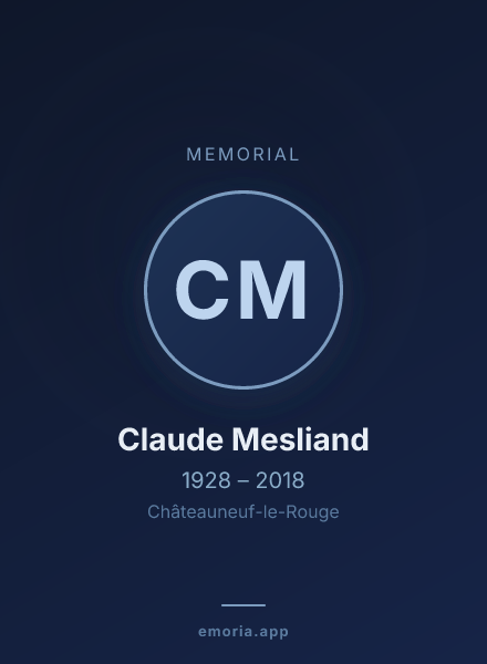Memorial portrait of Claude Mesliand