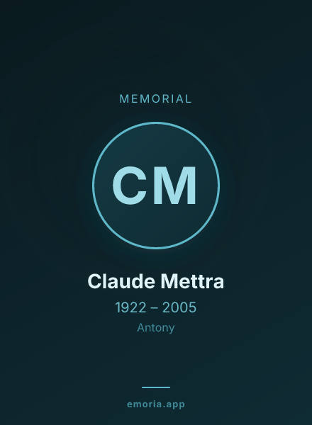 Memorial portrait of Claude Mettra