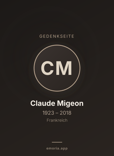 Gedenkportrait von Claude Migeon