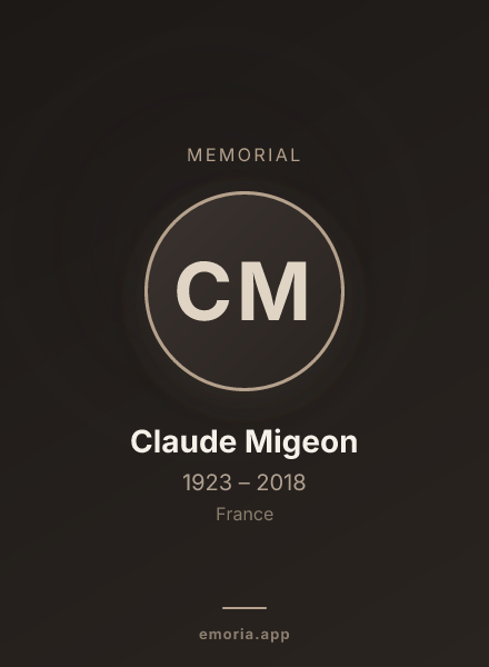 Memorial portrait of Claude Migeon