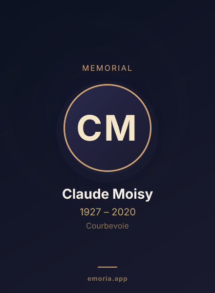 Memorial portrait of Claude Moisy