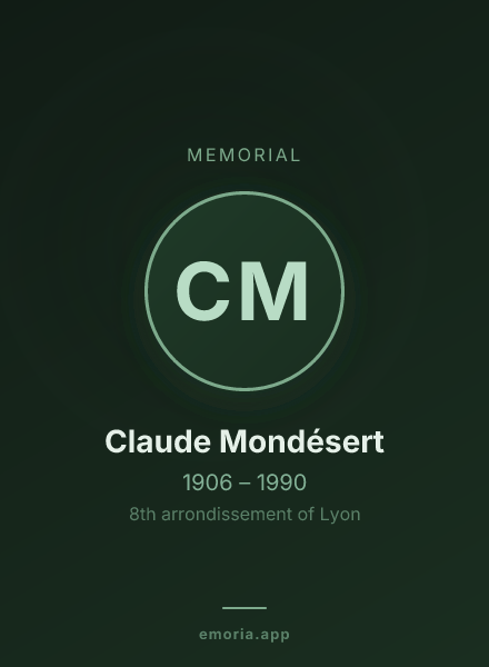 Memorial portrait of Claude Mondésert