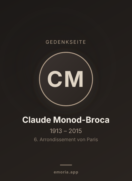 Gedenkportrait von Claude Monod-Broca