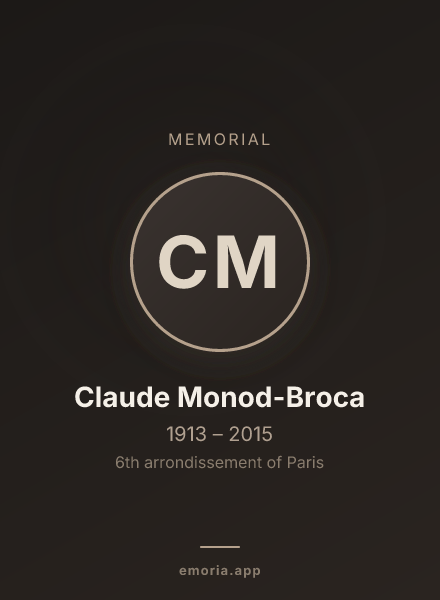 Memorial portrait of Claude Monod-Broca