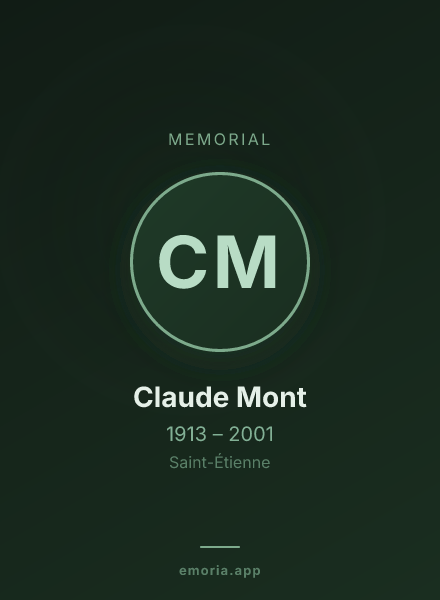 Memorial portrait of Claude Mont