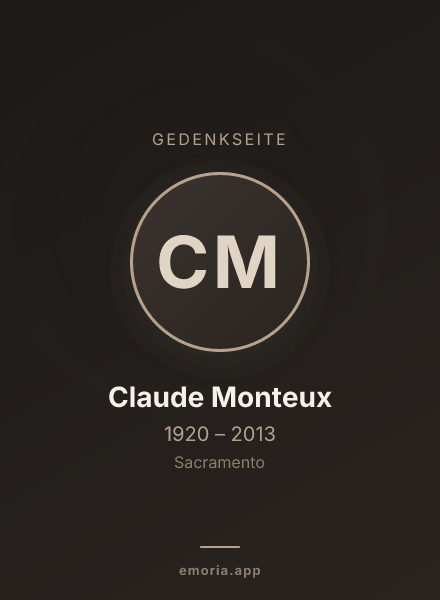 Gedenkportrait von Claude Monteux