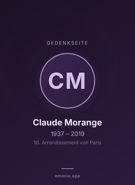 Gedenkportrait von Claude Morange