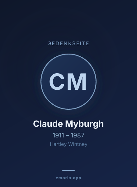 Gedenkportrait von Claude Myburgh