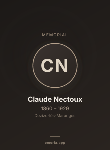 Memorial portrait of Claude Nectoux