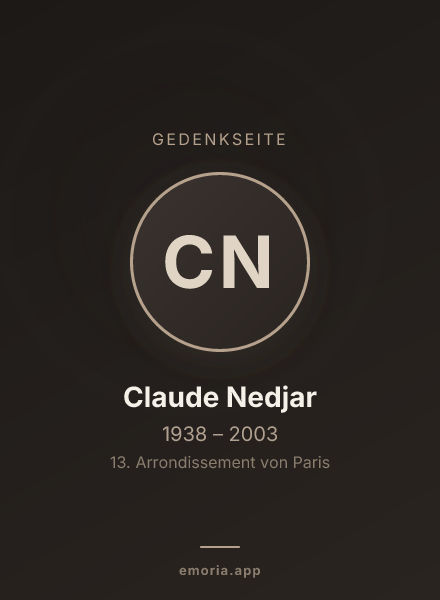 Gedenkportrait von Claude Nedjar