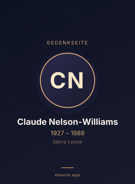 Gedenkportrait von Claude Nelson-Williams