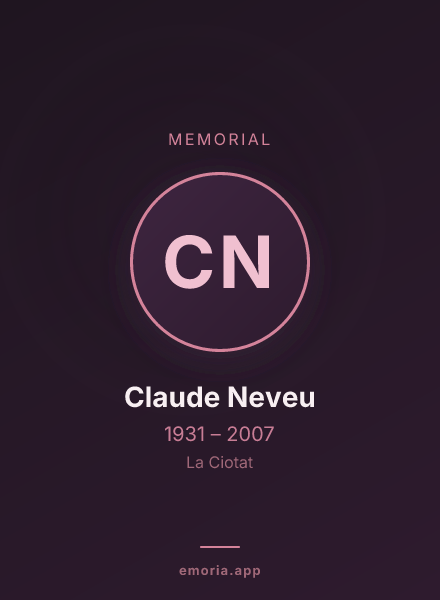 Memorial portrait of Claude Neveu