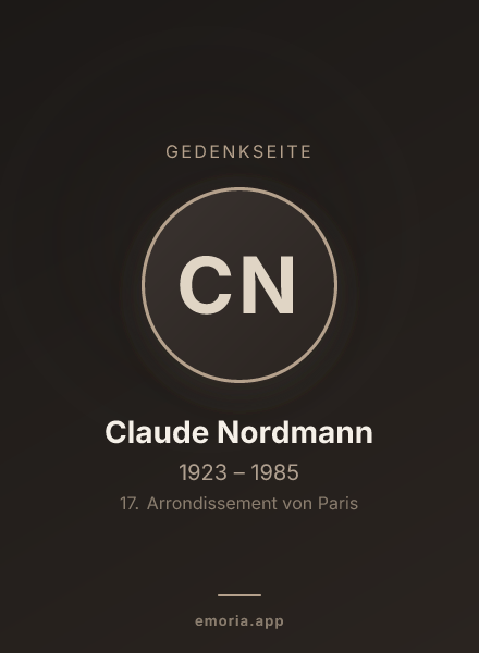 Gedenkportrait von Claude Nordmann
