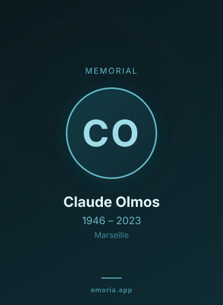 Memorial portrait of Claude Olmos