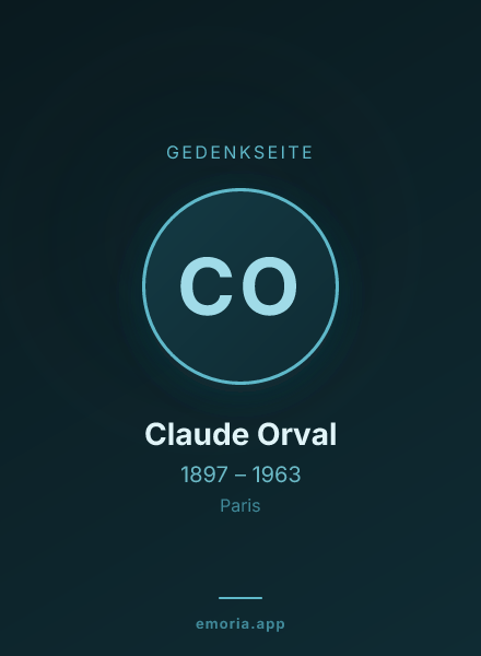 Gedenkportrait von Claude Orval