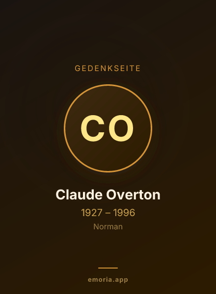 Gedenkportrait von Claude Overton