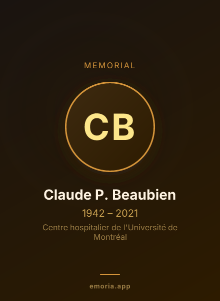 Memorial portrait of Claude P. Beaubien