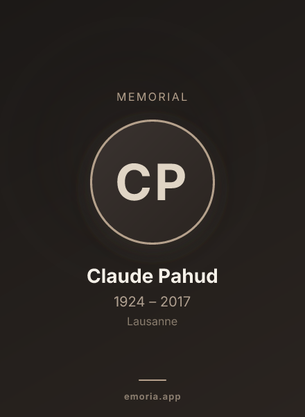 Memorial portrait of Claude Pahud