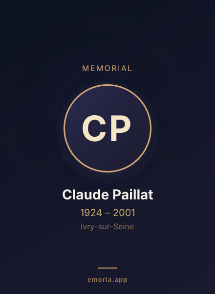 Memorial portrait of Claude Paillat